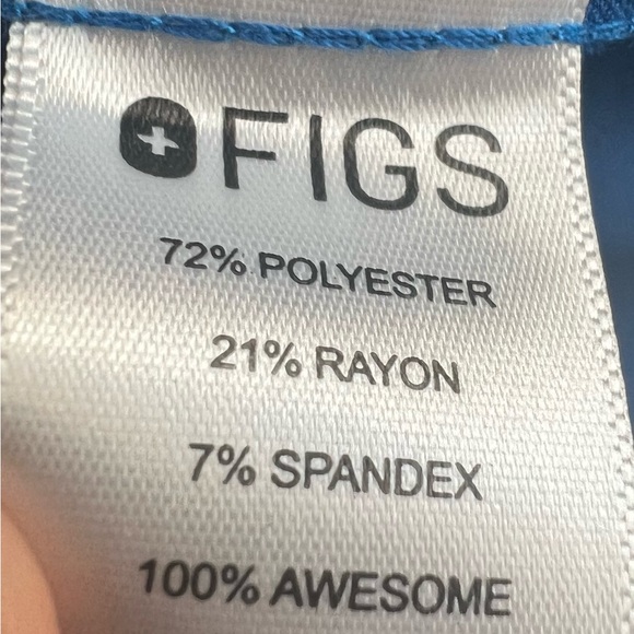 Figs Scrub Top Women's Size M‎ Blue V-Neck Short Sleeve Technical Collection - Picture 5 of 6